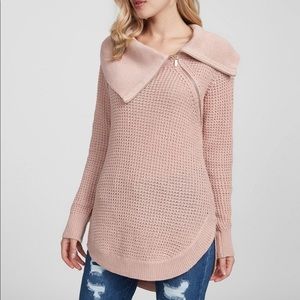 G by Guess Zenna zip-up tunic sweater